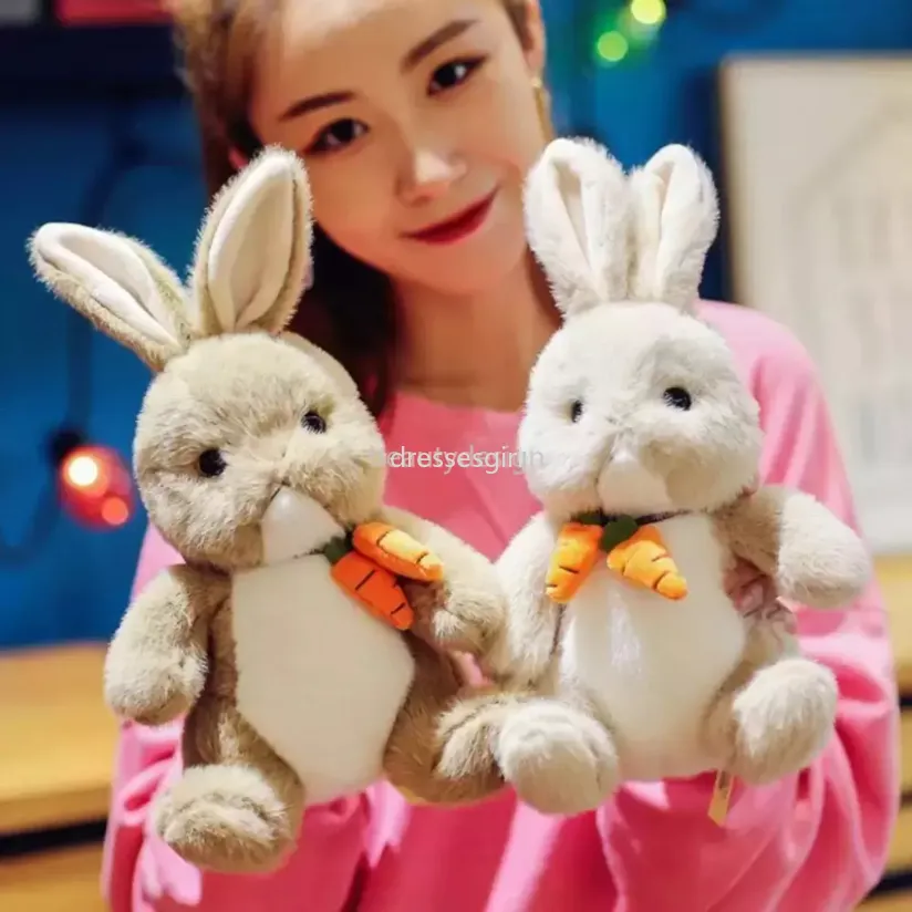 Plush Dolls Easter Party Little White Rabbit Doll Cute Radish Rabbits Soft Stuffed Animals Soothing Gift In Stock