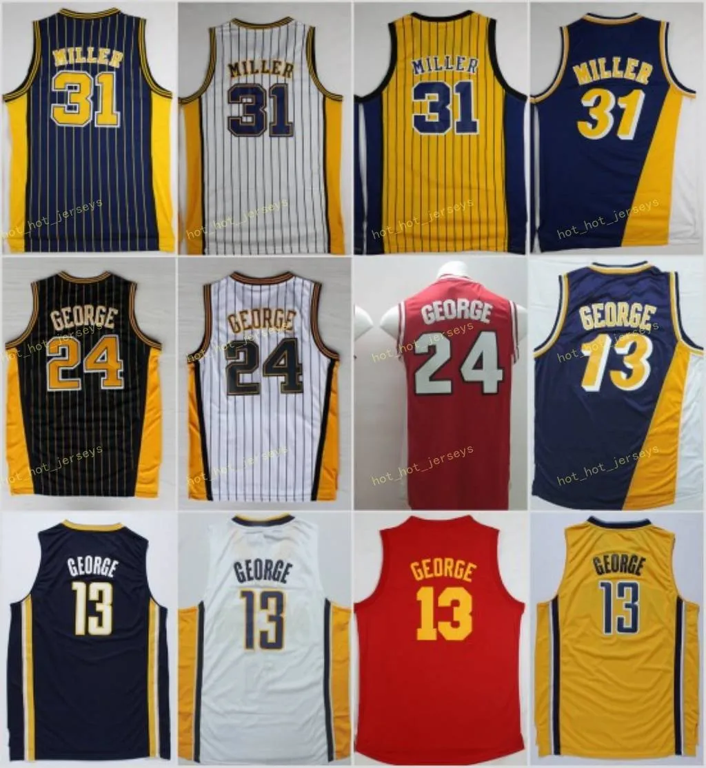 Vintage Paul 13 George Jersey Fresno State Bulldogs 24 College Reggie 31 Miller Basketballtröjor Alla Stitched Indrana