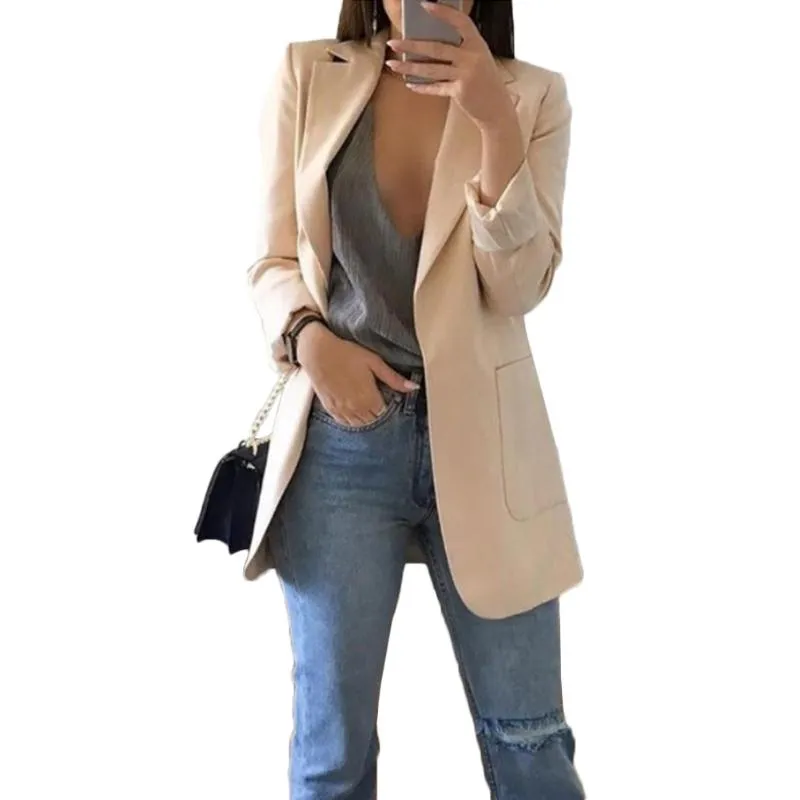 Long tan hotsell blazer womens