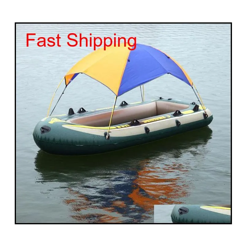 2 4 Person Inflatable Boat Kayak Rowing Boat Canopy Awning Anti Uv