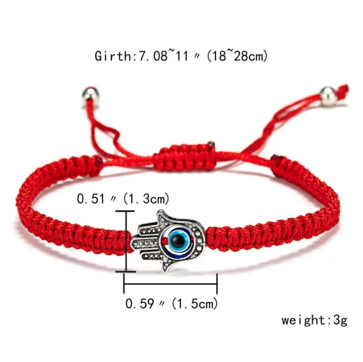 10 bracelet à cordon BLEU CIEL contre HAMSA Kabbale bijoux porte