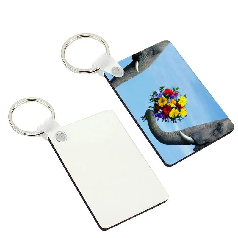 Wooden Blank Sublimation Keychain Party Favor Portable Double Sided Thermal Transfer Key Chain DIY Keyring Pendant Creative Gift DH9874