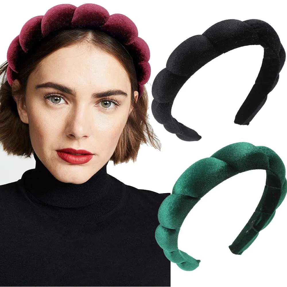 Couleur unie velours bandeau bandes de cheveux hiver nouvelle éponge cheveux cerceau lunette bandeaux pour femmes mode cheveux accessoires