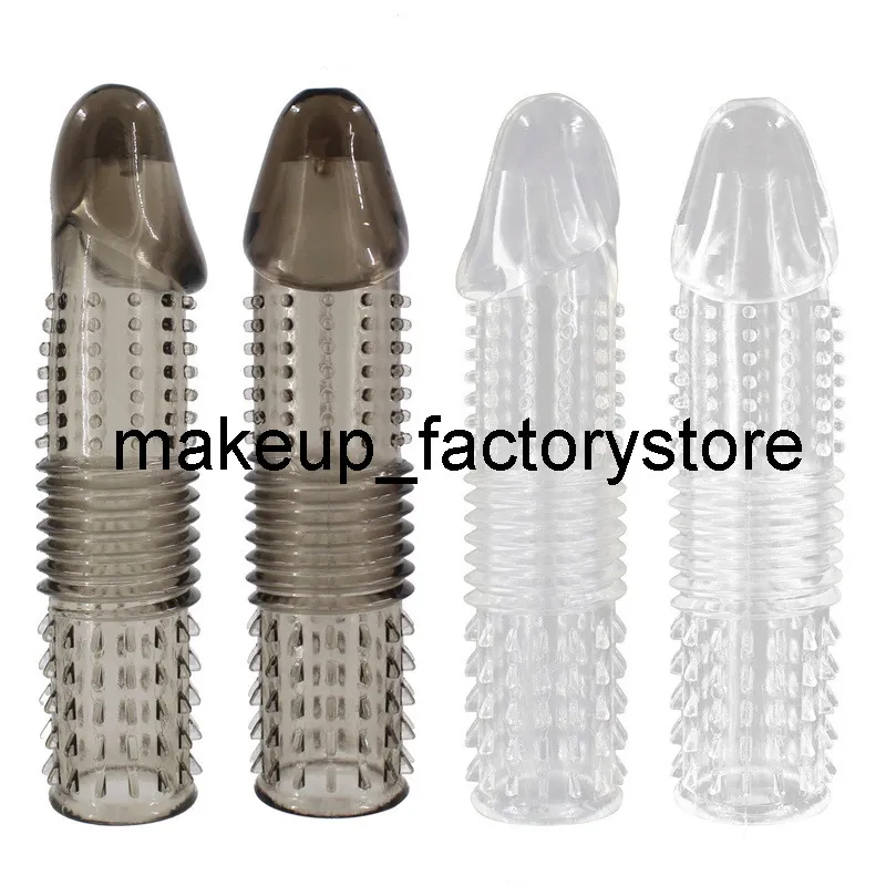 Massage Reusable Silicon With Spike Dotted Penis Sleeve Dildo sexy Extender Cocks Cover Adult Sex Toys For Men