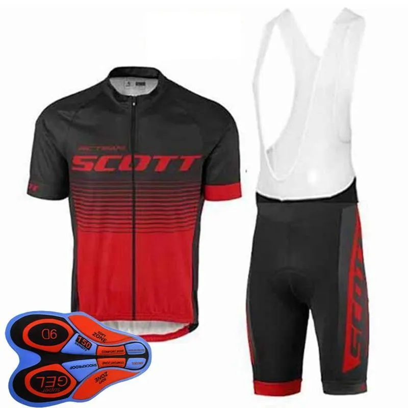 Summer Men SCOTT Team Cycling Jersey bib pants set Road bicycle clothing quick dry short sleeve mtb bike outfits sports uniform Y123002