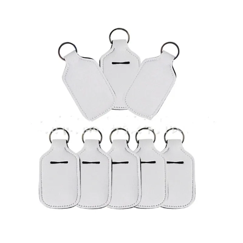 Sublimation Blank Hand Sanitizer Holder 100 Pieces Empty Travel Size Bottle and Keychain Holders Set 30ml Hand sanitizer bottle White Style