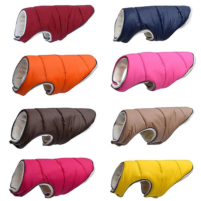Warm Winter Dog Clothes Reflective Puppy Clothing Vest Comfortable Fleece Pet Jacket Dogs Coat For Small Medium Large Dogs 2021