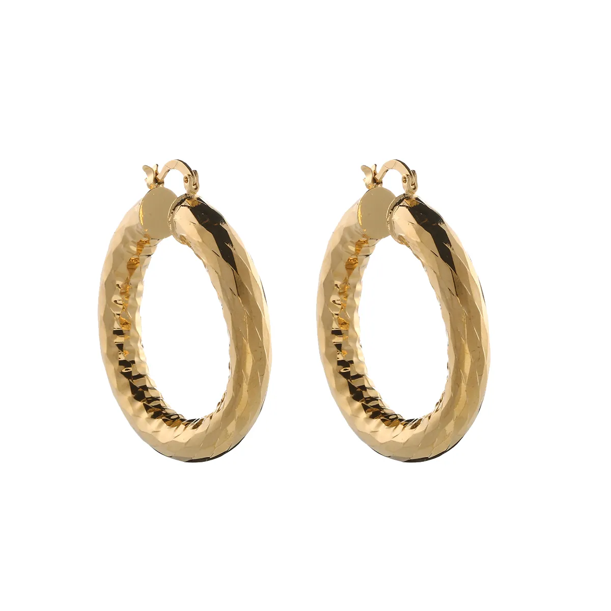 Boucles d'oreilles éthiopiennes dubaï cercle brillant pour fille femmes bijoux couleur or à la mode cadeaux d'anniversaire