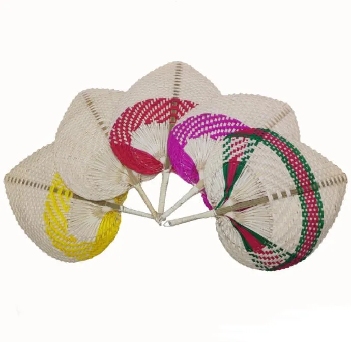Colorful Woven Straw Bamboo Hand Fan Favor Party Baby Environmental Protection Mosquito Repellent Fans For Summer Wedding Gift SN6121
