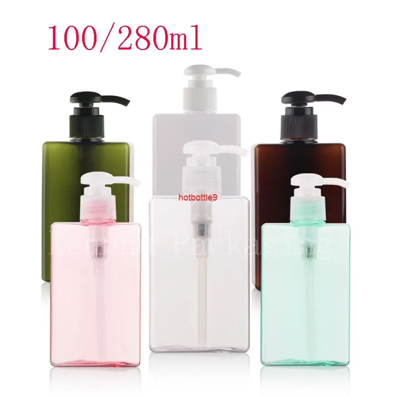 100ml 280ml Loção quadrada Creme Bomba de Creme Bomba Líquido Garrafa de Plástico, Shampoo Chuveiro Gel Pacote Cosmético Contentorpls Pedido