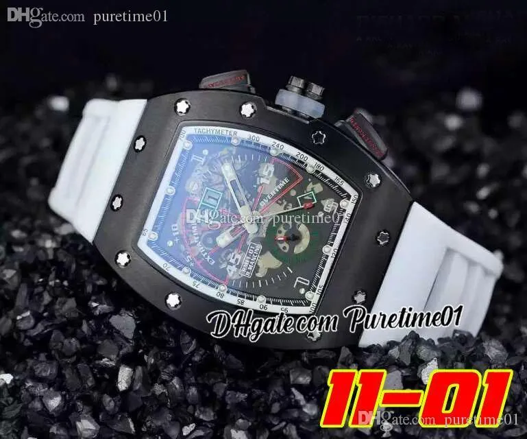 2022 A21J Automatische heren Work PVD Steel All Big Big Date Groen Red Skeleton Dial White Rubber Strap Super Edition 6 Styles Puretime01 BG-A1