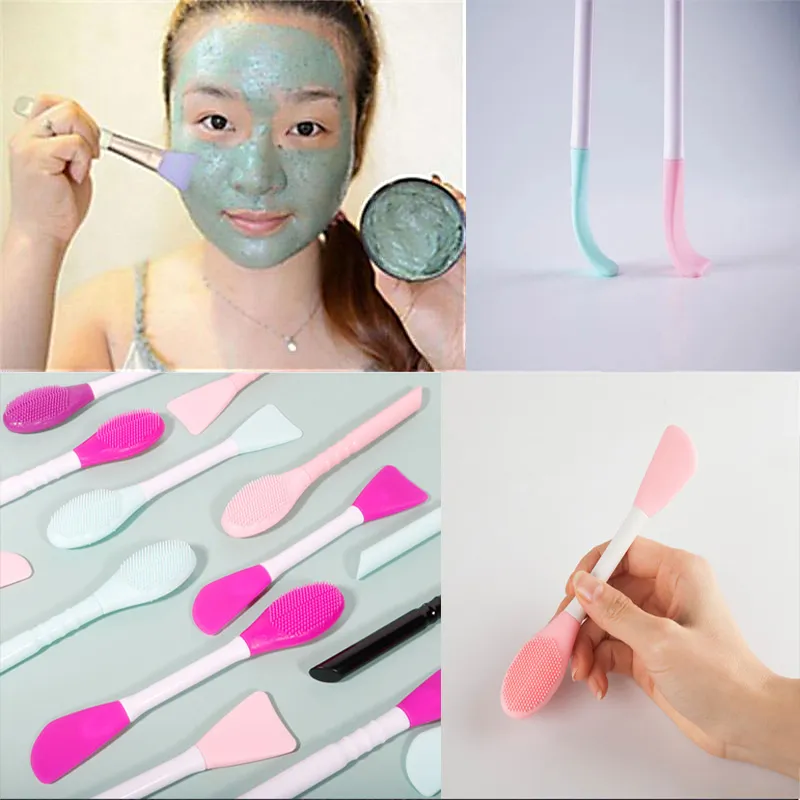 2 In 1Silicone Bellezza pennello maschera gel di silice Circolare settore fai da te spazzole maschera facciale di trucco degli occhi spazzola cosmetica Beauty Tools 6 Styles