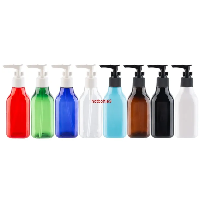 200ml vazio quadrado shampoo bomba dispensando garrafa plástica cosmética recipiente de pet garrafas de sabão líquido pacote de cosméticos 6.8 ozpls ordem