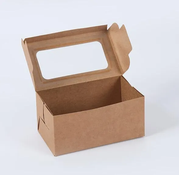 DHL kraft Card Paper Cupcake Box 2 Cup Cake Holders Muffin Cake Boxes Dessert Portable Package Box Tray Gift Favor ny 16*9*7.5cm
