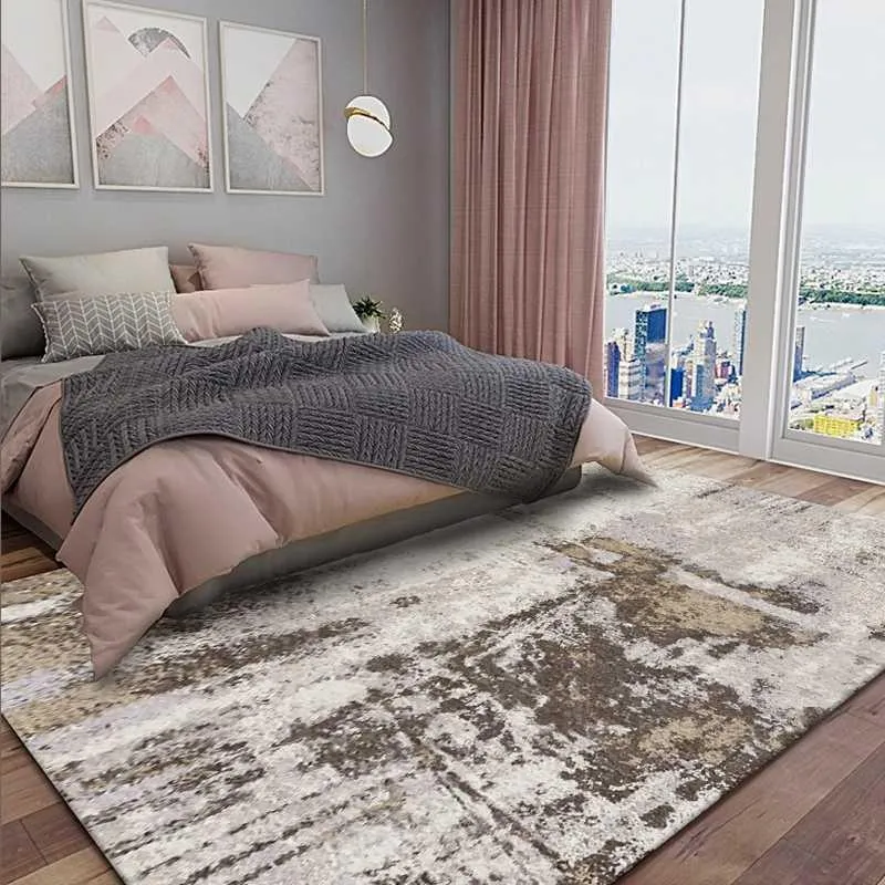 Tapis de grande surface de Style nordique Simple pour salon chambre tapis de sol absorbant anti-dérapant tapis de chevet Table basse Tapetes