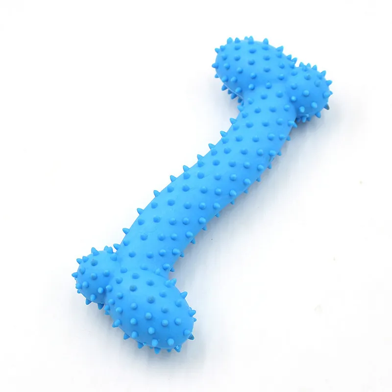 Pet Toys Lovely Rubber Pet Dog Bone Bite Resistant Teeth Cleaning Chew Toy 3 Bright colors Fashion