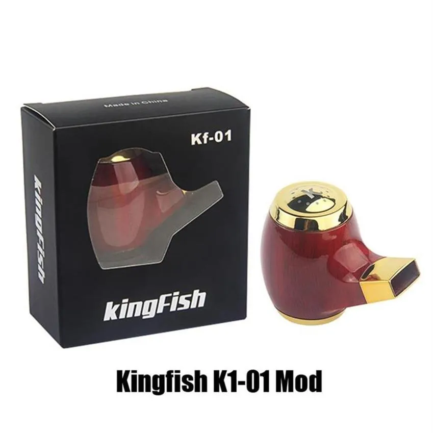 Auténtico Kingfish KF-01 POD TUBO BATERÍA MOD 900MAH Caja de batería de vape de madera para 510 Hilo Cartucho UptownTech Gema Skoll Sea28A08A22 A10