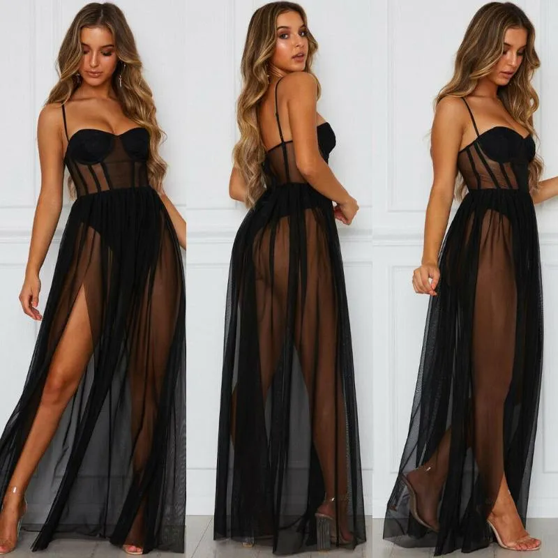 Casual Dresses 2022 Fashion Mesh Sheer Bodysuit Dress Ladies Sleeveless  Bikini Cover Ups Summer Club Party Beach Sexy Female From Yakima, $11.3