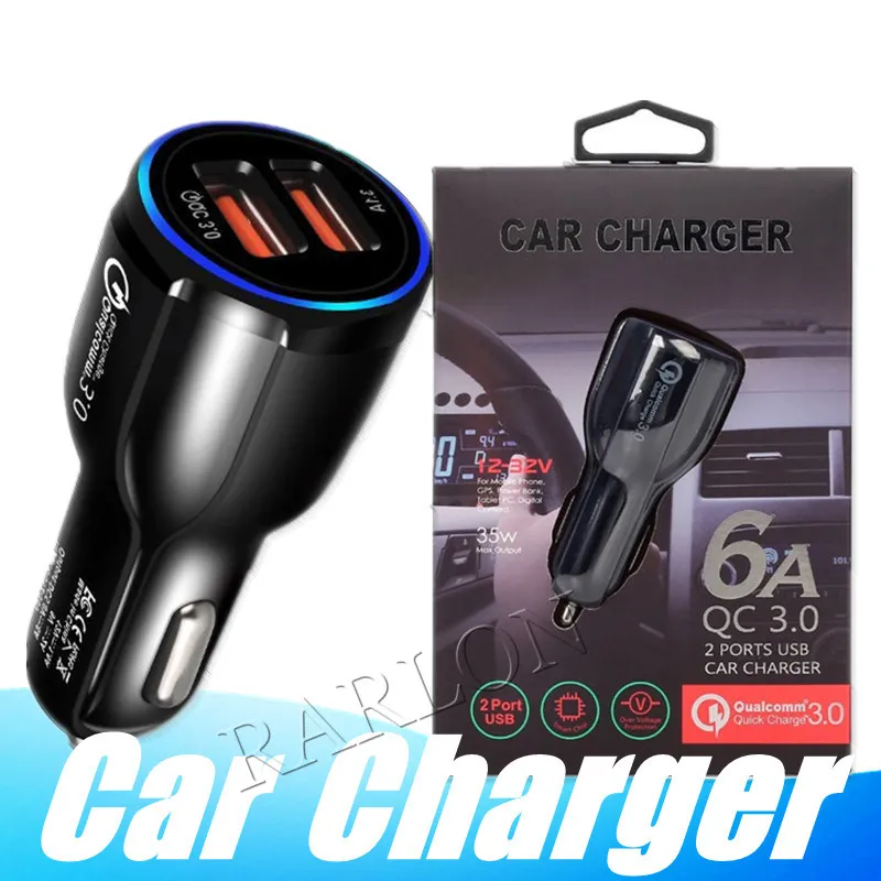 QC3.0 Carregadores Rápidos 12V 9V 5V Carregador Rápido Dual USB Adaptador de Carregamento Rápido 3.1A para iPhone 13 Pro Max Samsung S20 S10 S8