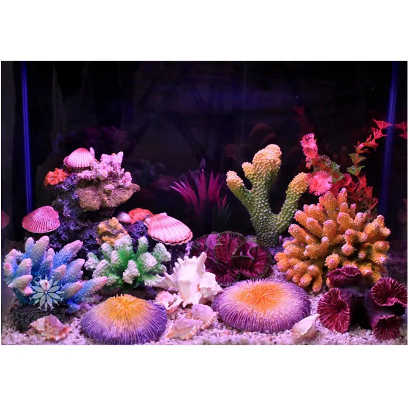 Nowy 12 style sztuczne akwarium koralowa dekoracja rockowa ryba zbiornik ornament koral rafa skorupa dekoracji akwarium tło y200917