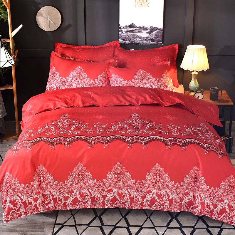 Lace pattern Bedding Set 3pcs2pcs Duvet Cover Pillowcase Pillow Sham Home Textile Adult King Queen Size No Sheet No Fillers (19)