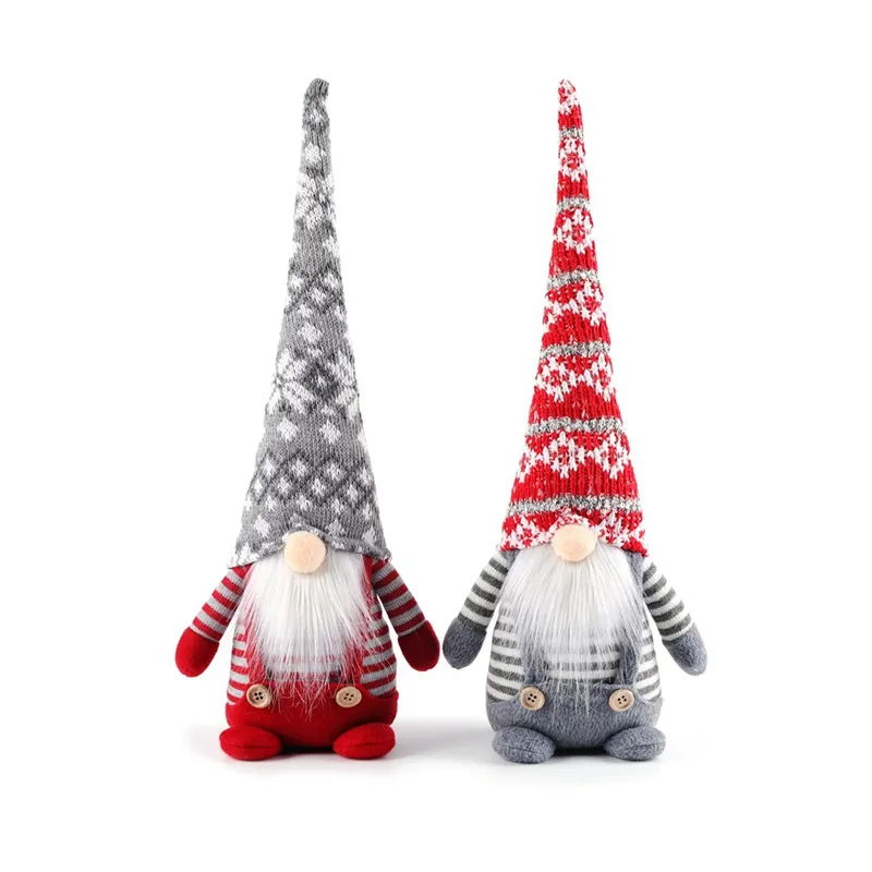 Décoration de lutin de Noël Holiday Gnome Figurines suédoises faites à la main Ornements Tomte Merci donnant des cadeaux de jour 16,5 pouces JK2011PH
