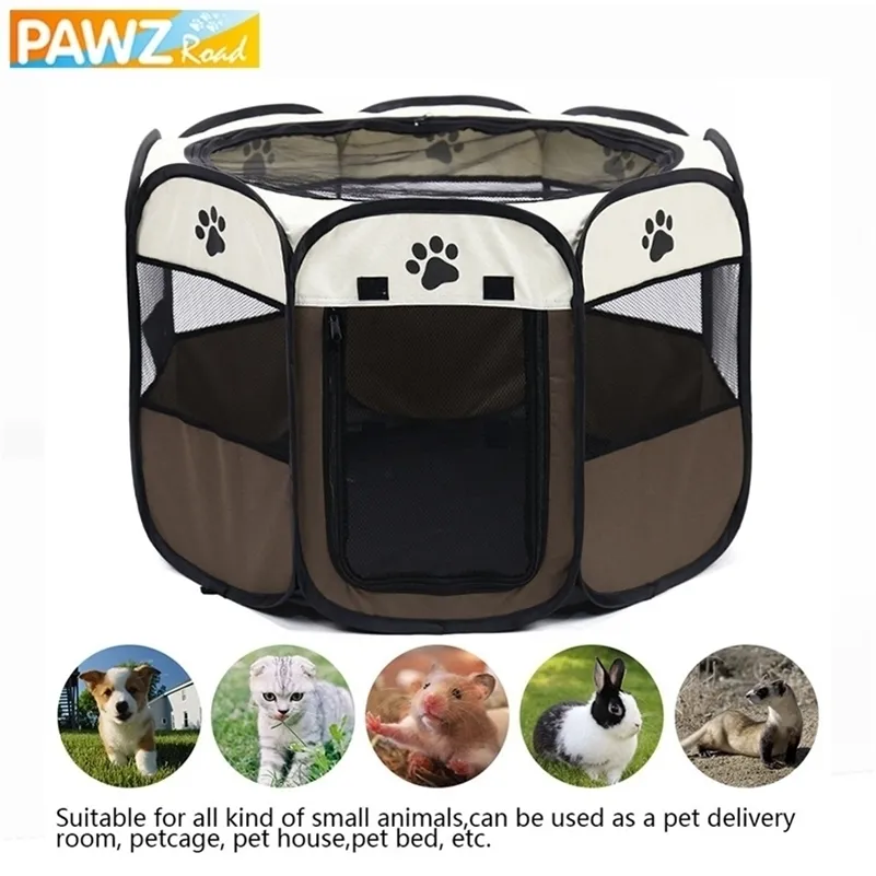 Jaula para perros para mascotas Portátil al aire libre / interior Kennel Fence Pet Tent House para perros pequeños y grandes Parque infantil plegable Puppy Dog Crate Cats Home 201124