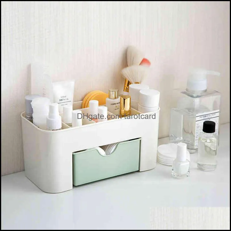 PP Desktop Cosmetic Box Small Drawer Plastic Table Makeup Case Bathroom Jewelry Storage Boxs Home Multi-function Makeups ZXFHP1001