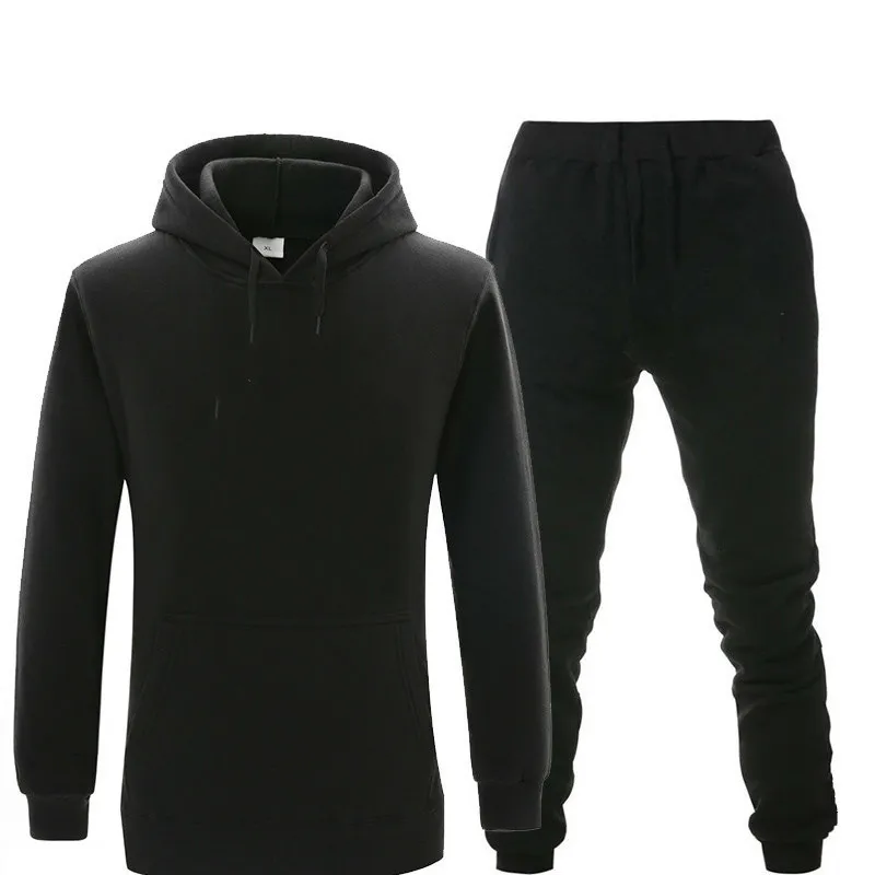 New tracksuit men Two Piece Hoodies+Pants Fall / Winter thermal Sweatshirts Suit chandal hombre track suit sudaderas para hombre WE