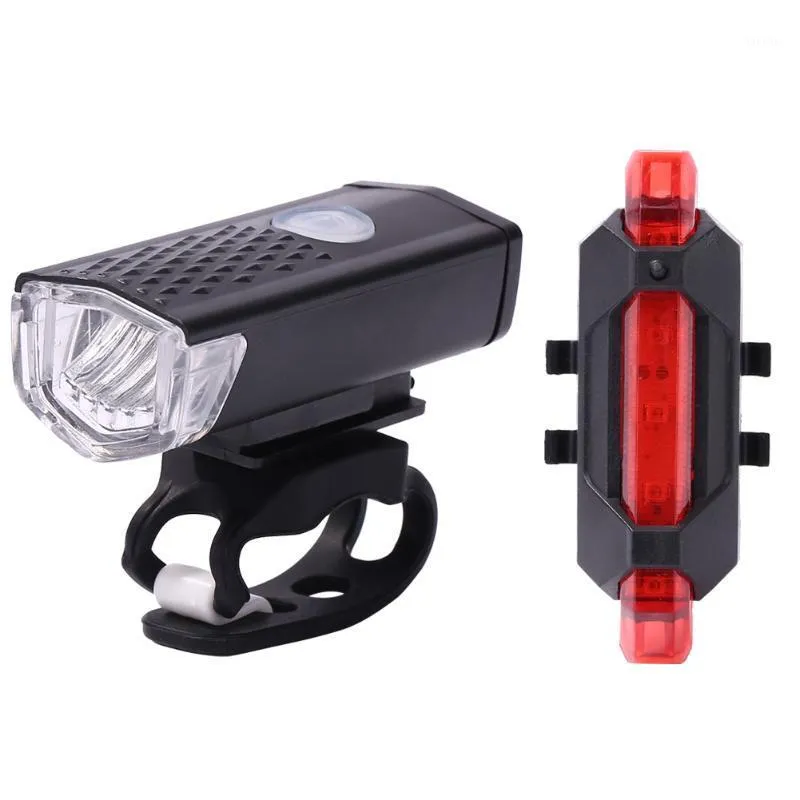 LED cykel strålkastare främre lampa USB uppladdningsbar MTB mountainbike bakljus bakljus fram bakre strålkastare cykelutrustning1