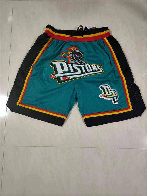 Men's shorts Basketball shorts Men's Team Short Just Don Detroit Sport Hip Pop Pant With Pocket Zipper Sweatpants Mens Stitched Short Pants