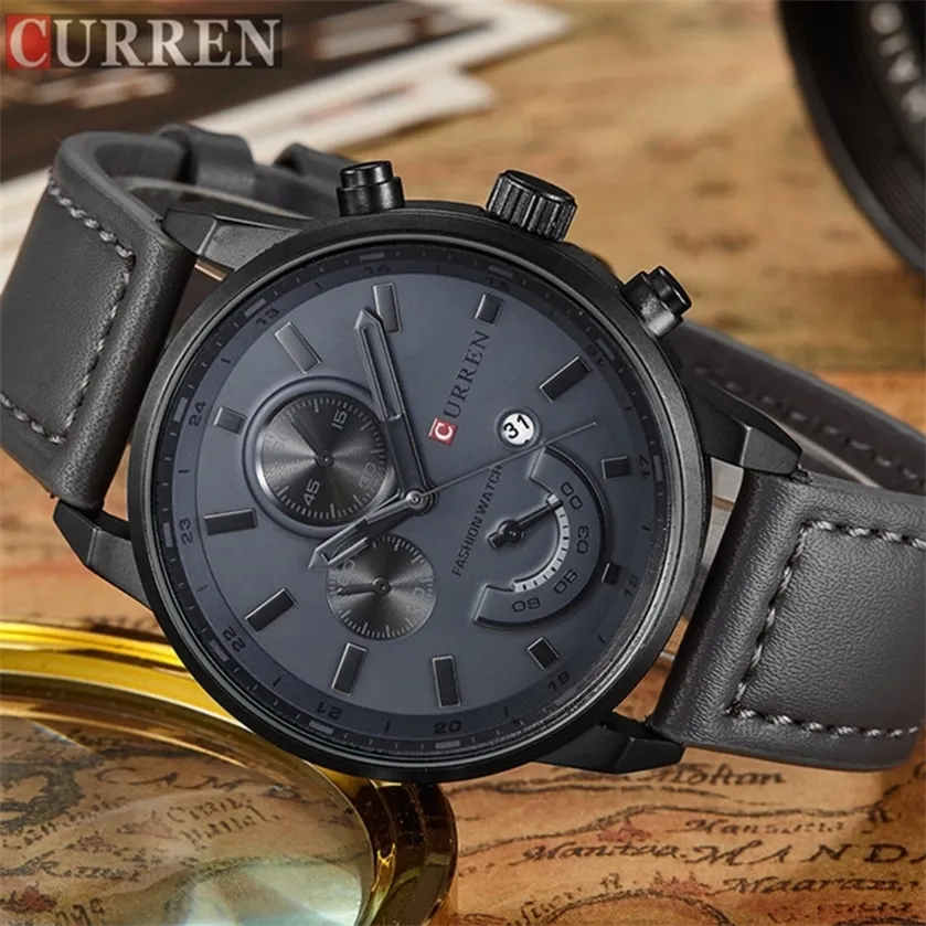 Top Brand Luxury Mäns Sport Klockor Mode Casual Quartz Män Militär handled Male Relogio Clock Curren 8217 220212