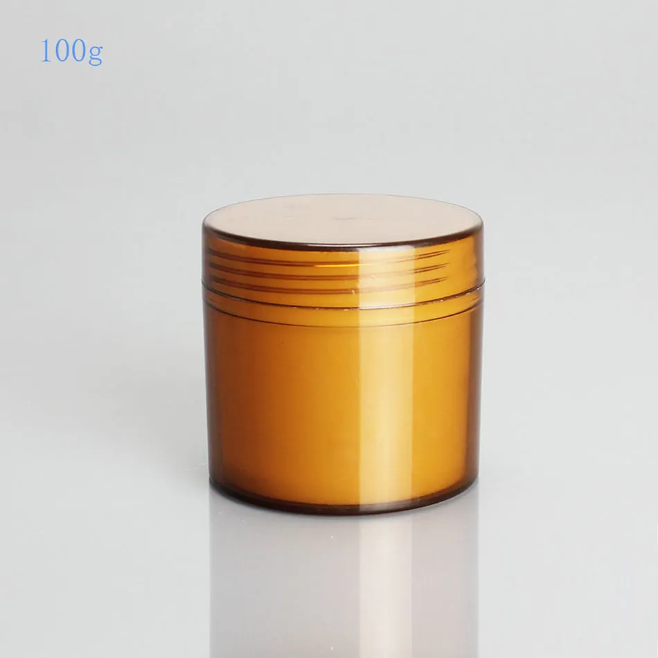20pcs 100g kahverengi Doldurulabilir şişeler Plastik Boş Makyaj Kavanoz Pot Seyahat Yüz Kremi / Losyonu / Kozmetik Konteyner