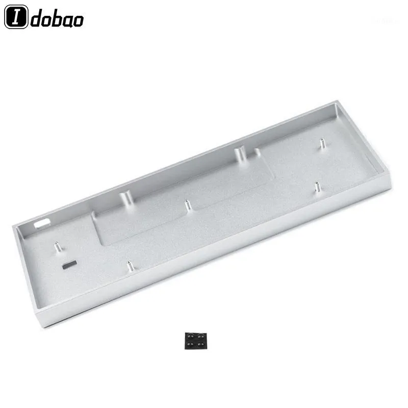 Toetsenboards Idobao CNC Case voor Anne Pro 2 Mini draagbaar 60% Mechanisch toetsenbord Anodiseren Aluminium voetschroeven Zilvergrijs rood Black1