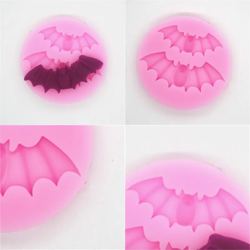 Tipo di decorazione di Halloween Stampo Forma di pipistrello adorabile Resina epossidica Materiale siliconico Stampo per biscotti Stampi per dolci da cucina Vendita calda 1lt L2