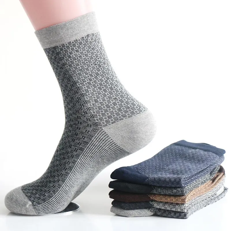 Hommes chaussettes hiver mâle Ropa paires/lot décontracté respirant grille coton chaud Long Tube hommes affaires mocassins Sokken Chaussette Homme