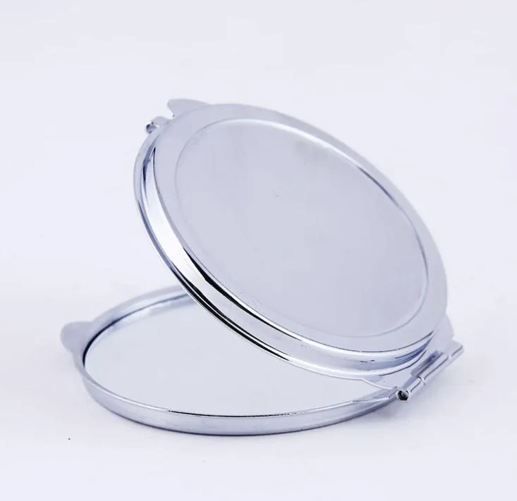 DIY Makeup Mirrors Iron 2 Face Sublimation Blank Plated Aluminum Sheet Girl Gift Cosmetic Compact Mirror Portable Decoration