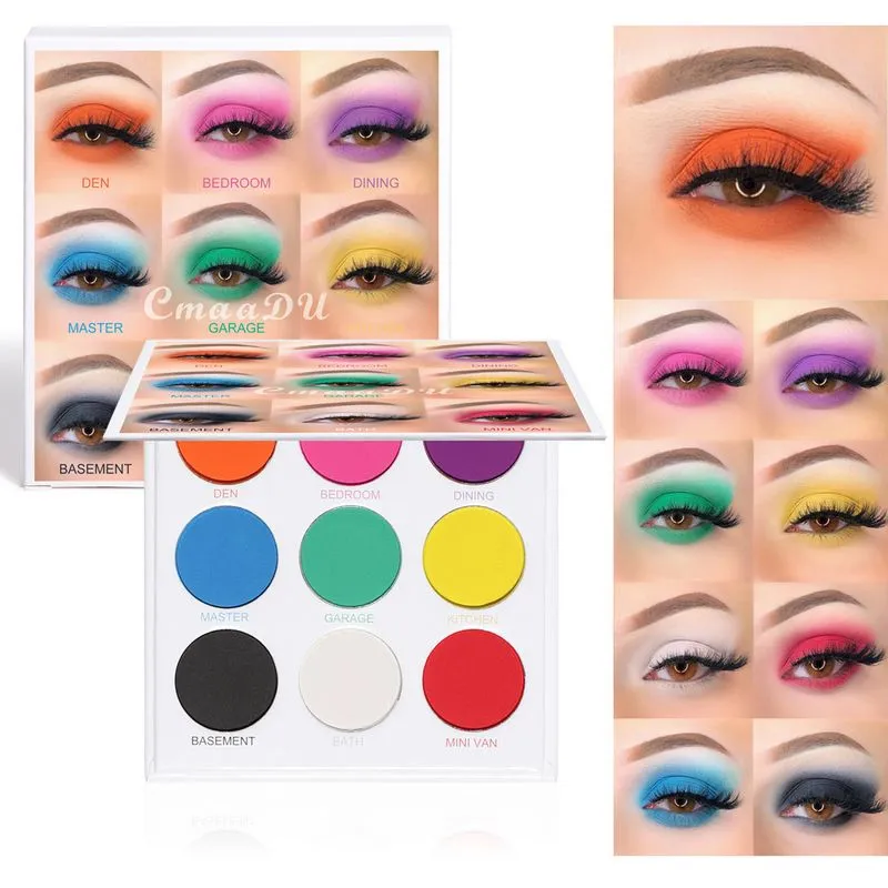 CmaaDu 9 couleurs mat miroitant fard à paupières Palette étanche paillettes diamant Pigment surligneur ombre à paupières poudre maquillage