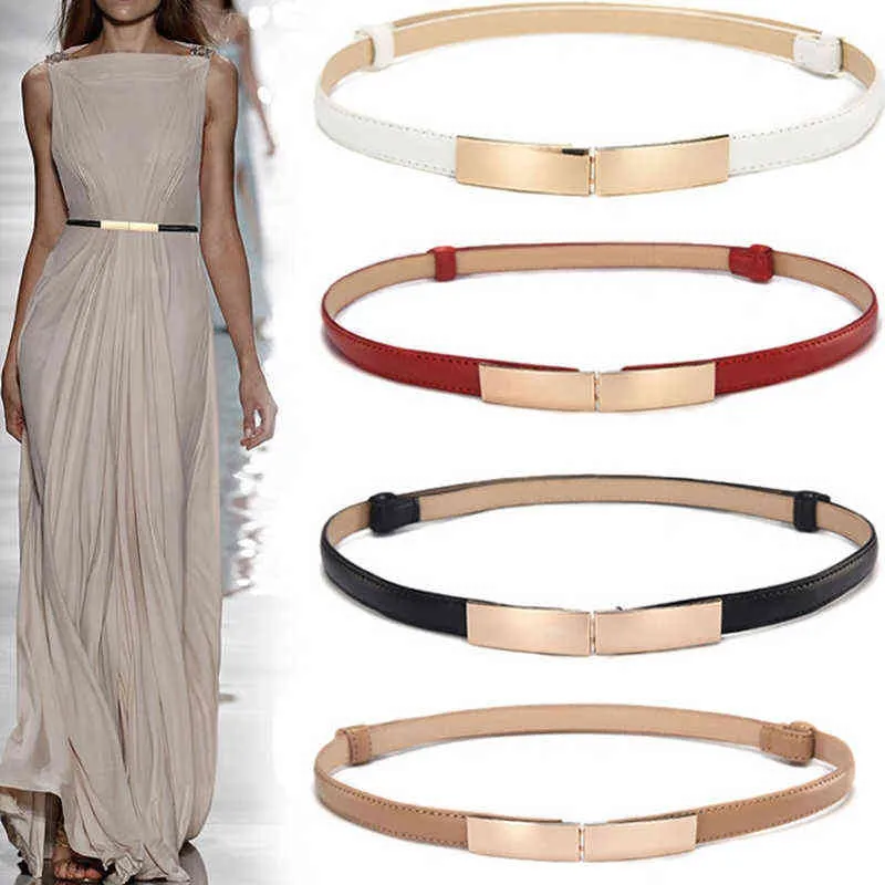 36 Moda Cores Doces Mulheres Fine Belts Pu Leathe Ajustável CummerBunds Cat Eye Buck Buckle Feminino Para Vestido Bonito Waistband G220301