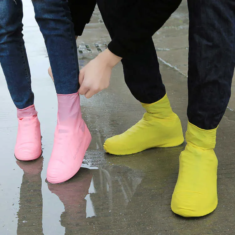 Latex imperméable à l'eau couvre-chaussures imperméable à la pluie chaussure jetable anti-dérapant en caoutchouc botte de pluie couvre-chaussures accessoires T3I51548