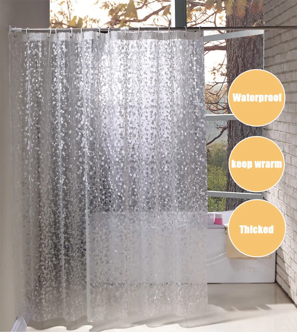 PEVA 3D translucence waterproof shower curtains
