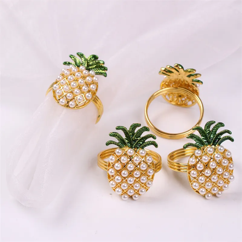 Ananas Grape Beaded Servett Ringbord Dekorativ servetthållare