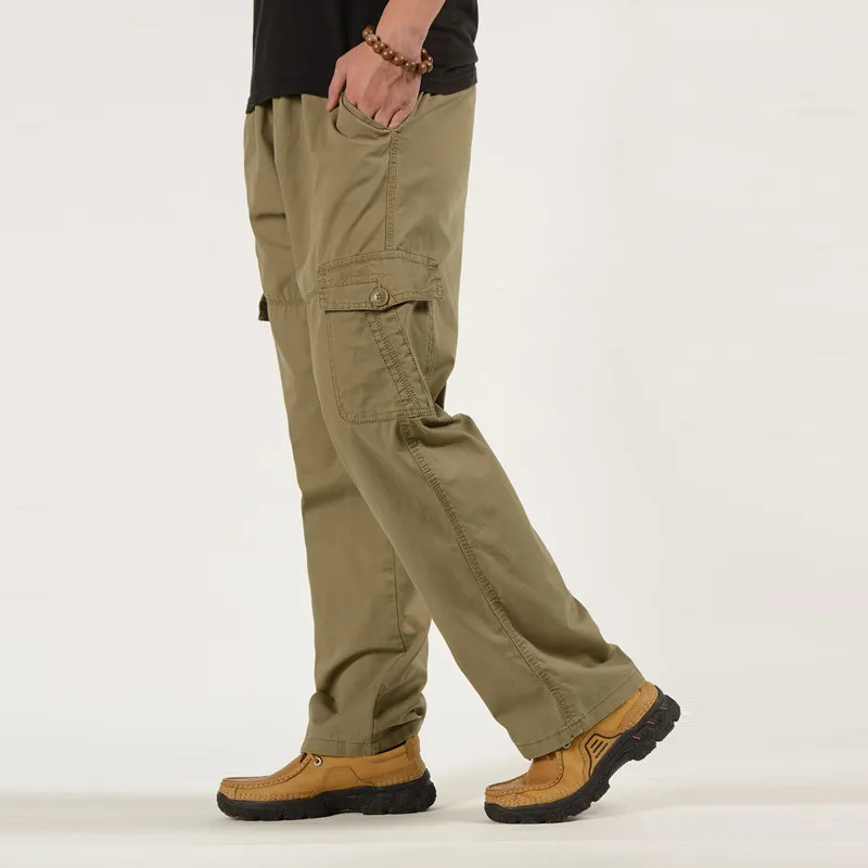 Männer Große größe Große 6XL Plus männer Hohe Taille Stretch Casual Hosen Hosen Für Männer Sport Hosen Militärischen stil Hosen Jogger Hosen Männlich