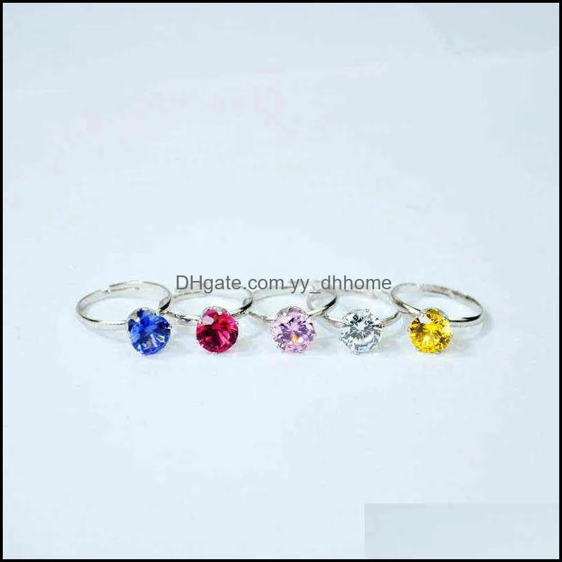 50Pcs Fashion 1.2 Carat AAA Zircon Engagement Rings Lots For Women Girls Wedding Ring Austrian Crystal Jewelry Wholesale LR4060 220115