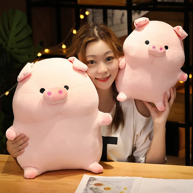 Kawaii Pig Plush Toys Pink Cute Pillow Soft Stuffed Animals Big Plushie Doll House Decorative Pillow Christmas toys for Kids LA324