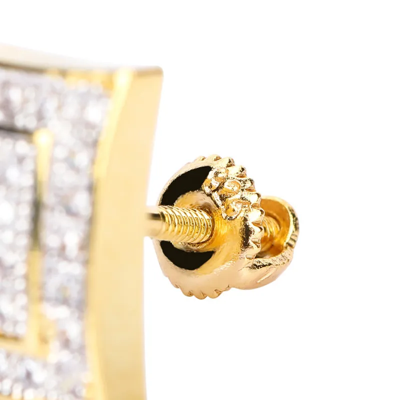 DHgate.com:18K Gold Hiphop CZ Zircon Square Stud Earrings DHgate.com:18K Gold Hiphop CZ Zircon Square Stud Earrings