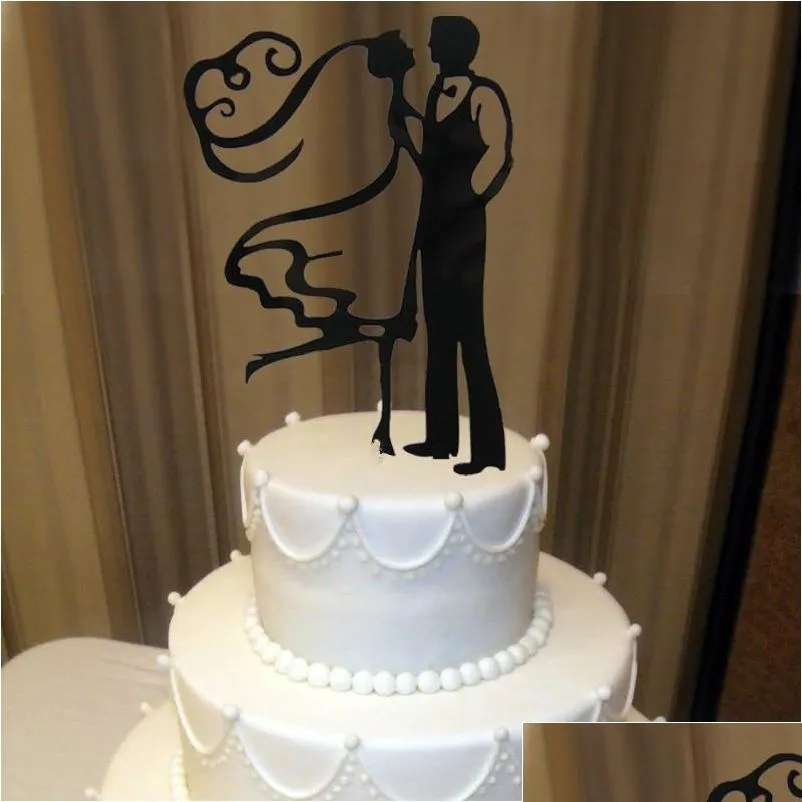 wholesale- acrylic the bride& groom funny wedding cake decorations personalized wedding cake decorating cake topper oh011