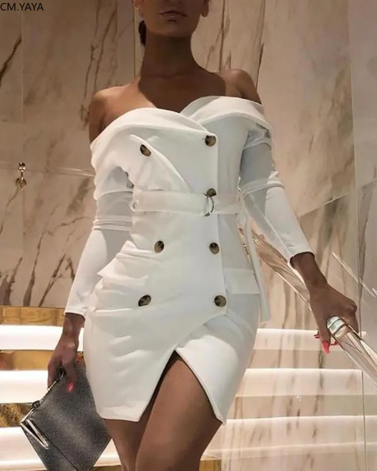 winter dresses bodycon Calleigh Long Sleeve Bodycon Sweater Mini Dress Shop American Threads Women's Trendy Online Boutique White / L