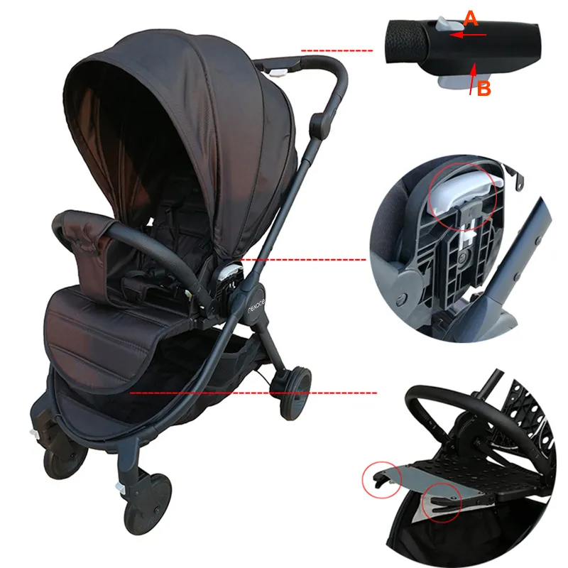 Großhandel Leichter Kinderwagen Designer Reise tragbarer Kinderwagen Wende-Kinderwagen EU-Standard LJ200901 CARS Mode weich elastisch atmungsaktiv