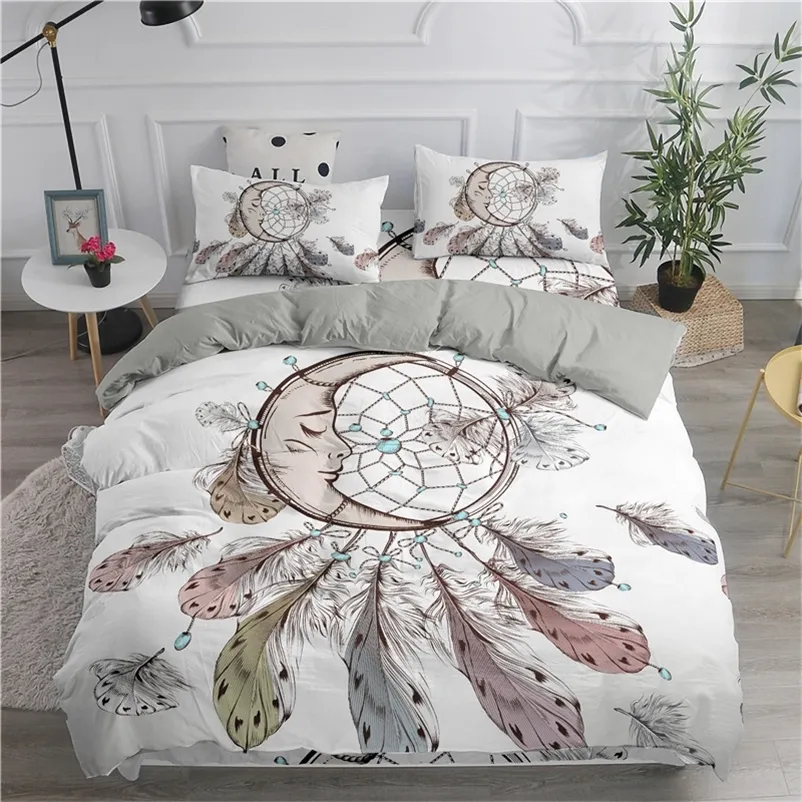 ZEIMON Bohemian Series 3D Dream Catcher Moon Bedding Set Home Decor Microfiber Bedspread Pillowcase Queen King Size Bed Sets 201021